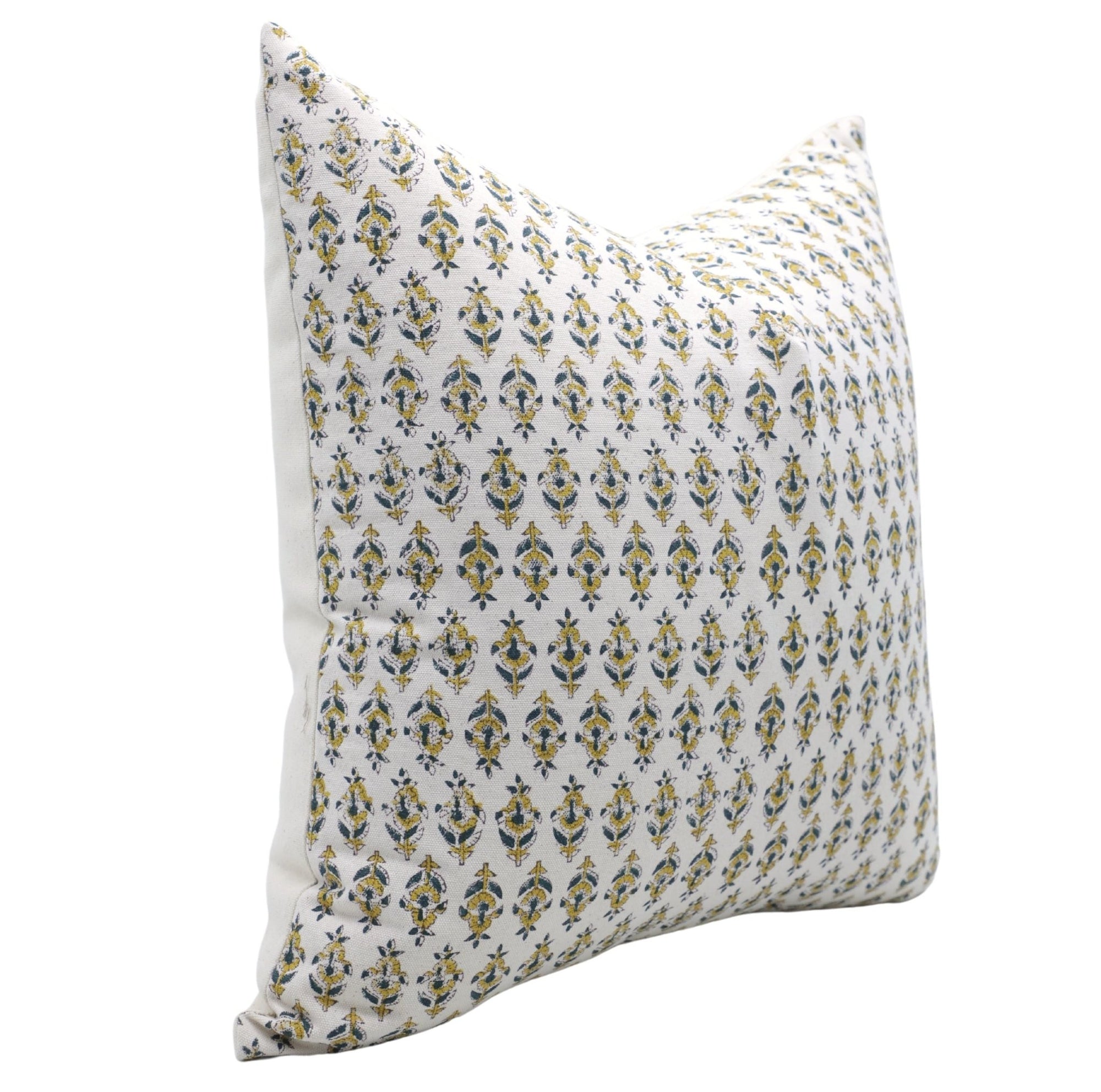 Block print Duck Canvas throw pillow cover- GOLD FISH - Fabdivine