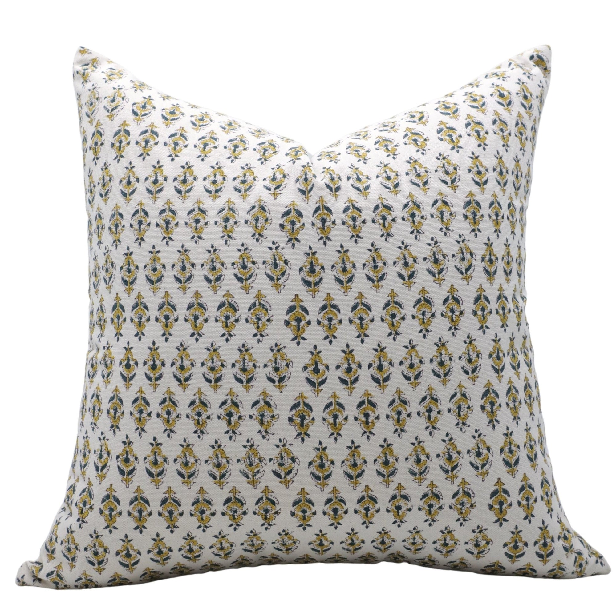 Block print Duck Canvas throw pillow cover- GOLD FISH - Fabdivine