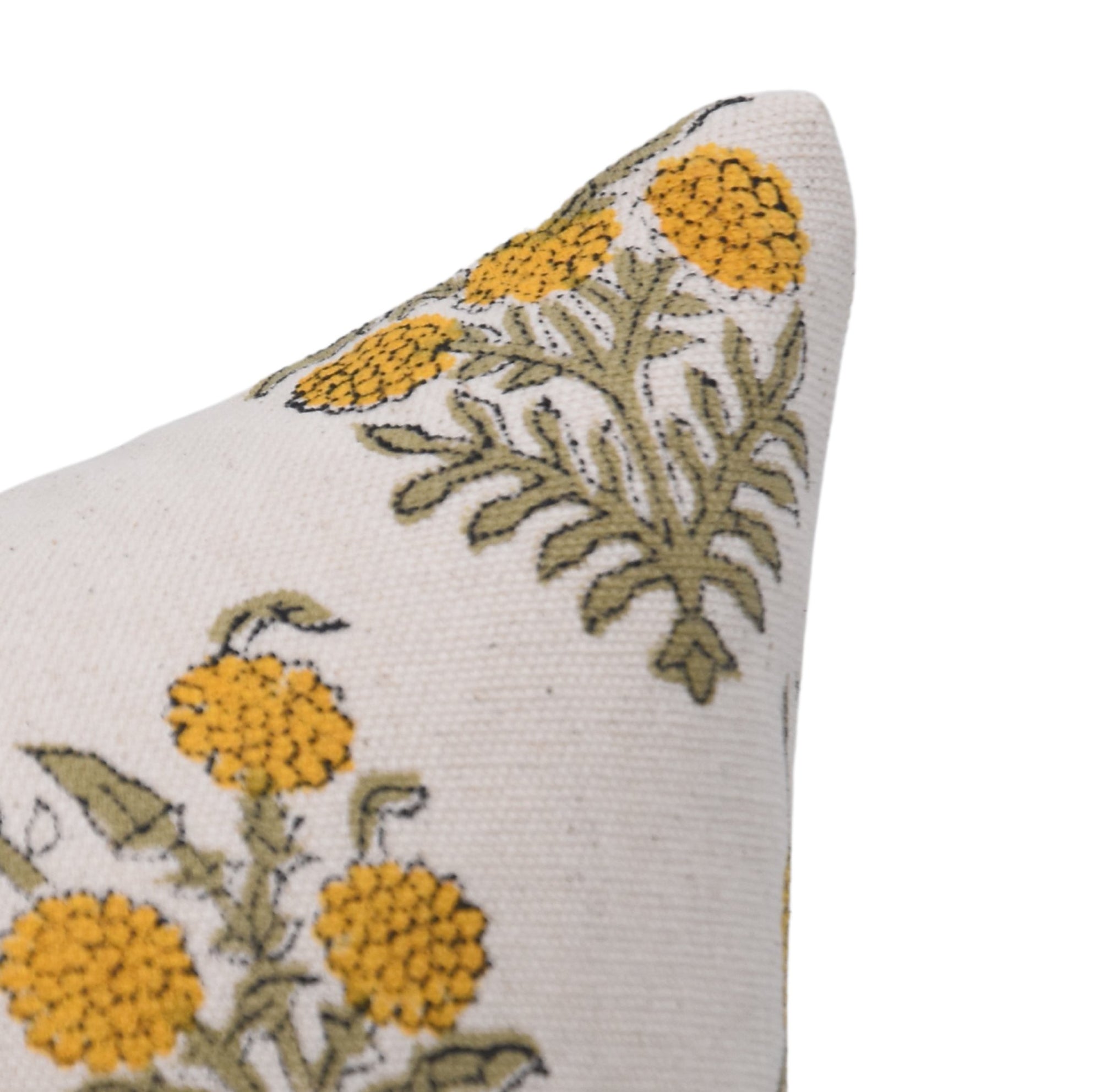 Designer Hand Block Printed Duck Canvas Cotton Pillow Cover - HAJARA Collection - Fabdivine