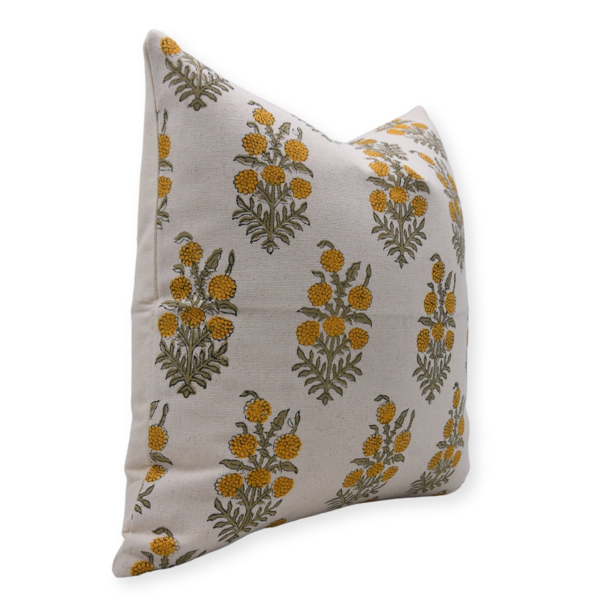 Designer Hand Block Printed Duck Canvas Cotton Pillow Cover - HAJARA Collection - Fabdivine