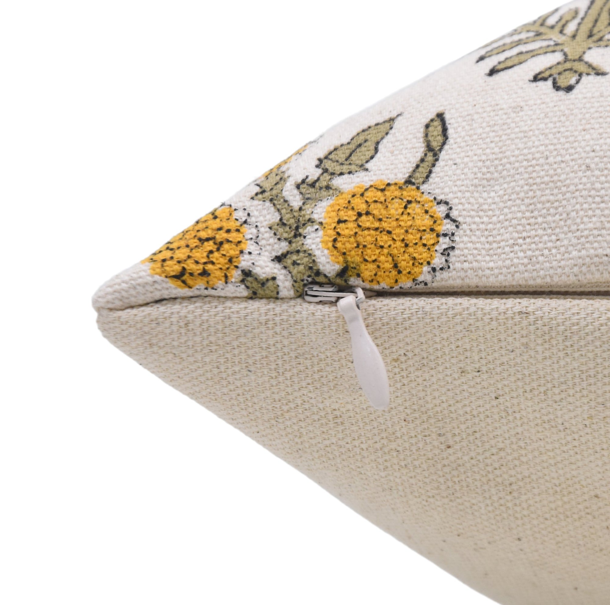 Designer Hand Block Printed Duck Canvas Cotton Pillow Cover - HAJARA Collection - Fabdivine