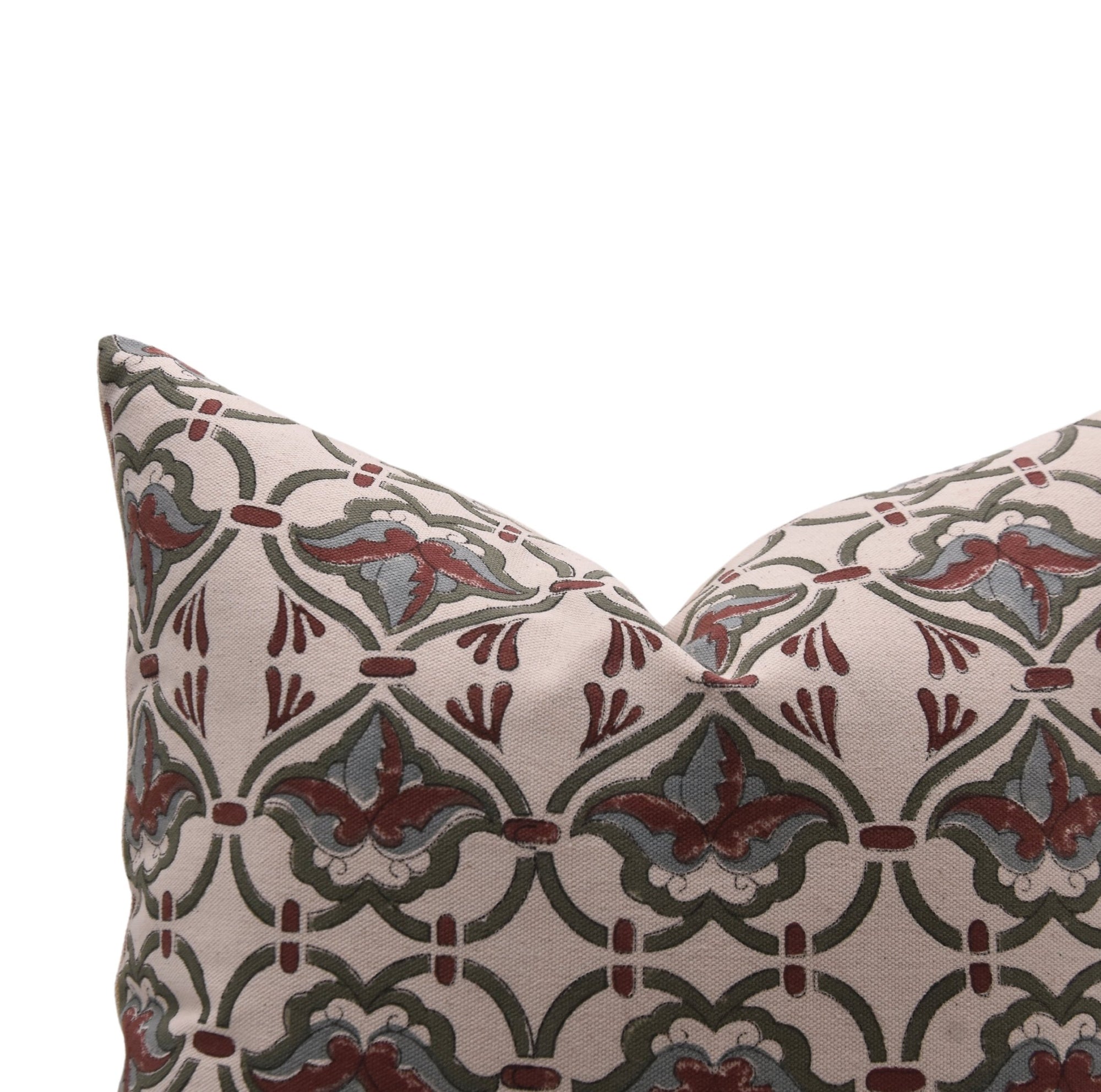 Block Print Cotton Pillow Cover - HRIDYAVAN - Fabdivine