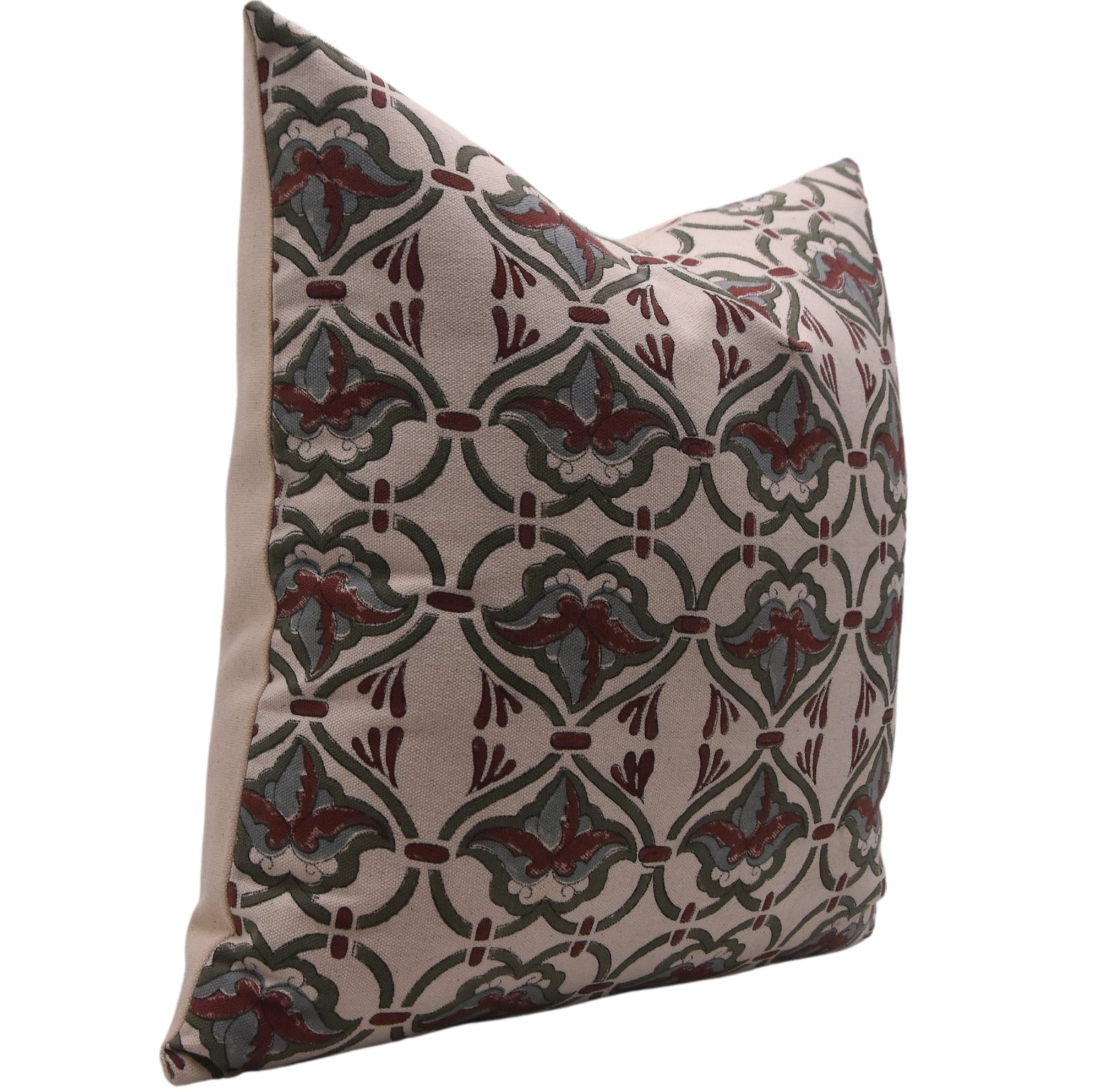 Block Print Cotton Pillow Cover - HRIDYAVAN - Fabdivine