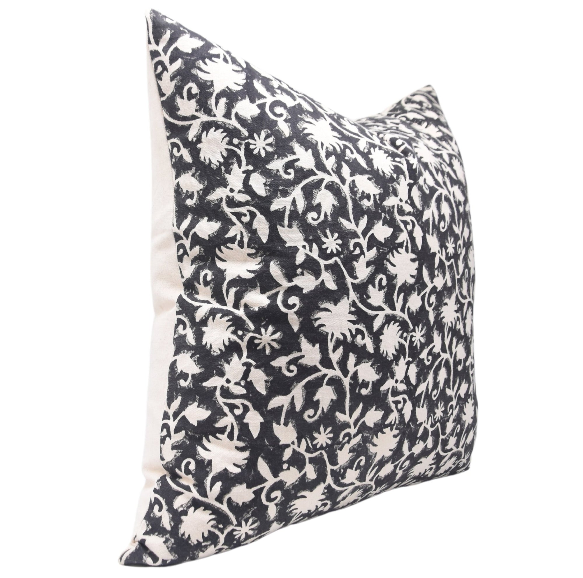 Block print Duck Canvas Cotton throw pillow cover - JELIFISH - Fabdivine