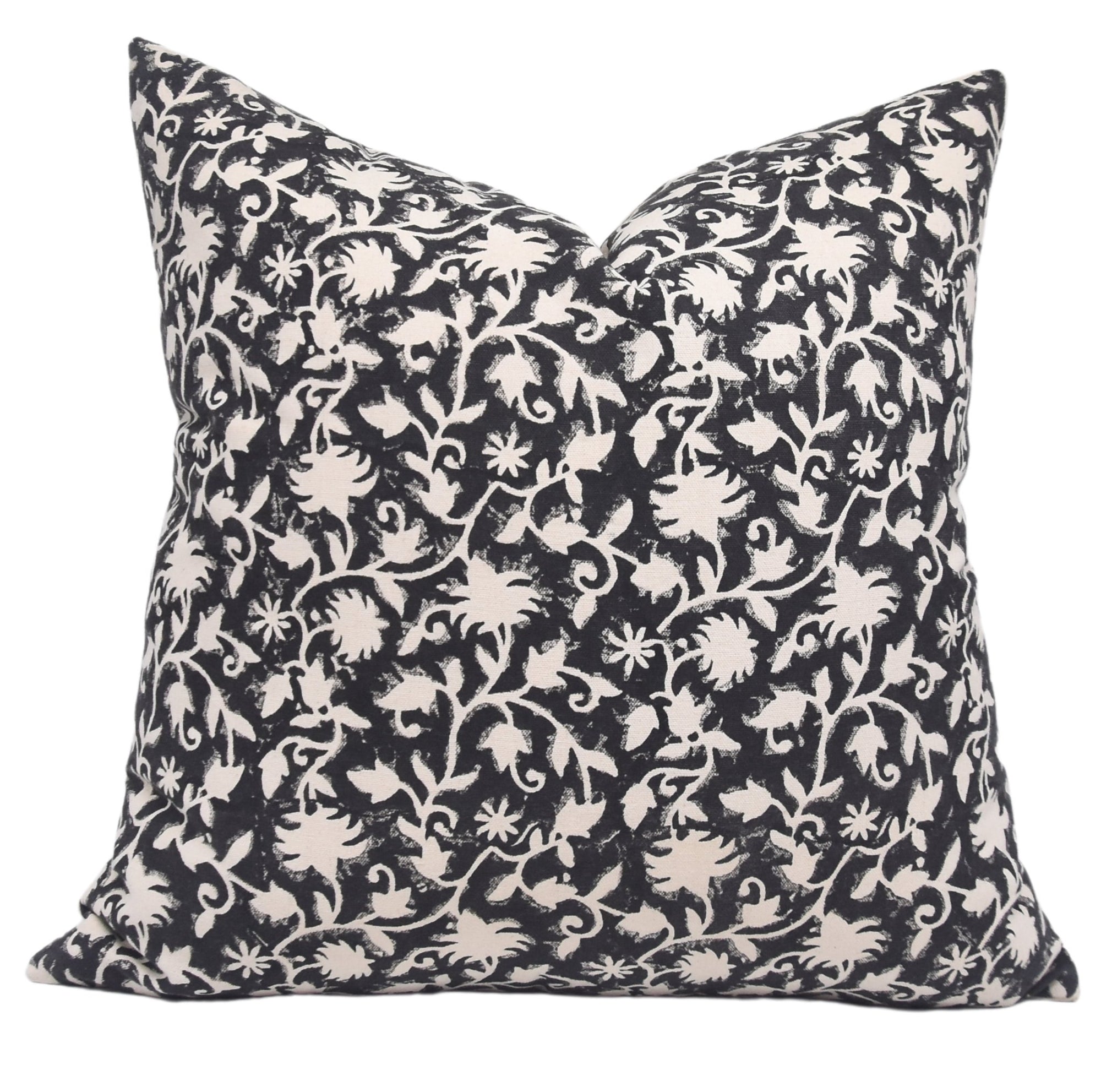 Block print Duck Canvas Cotton throw pillow cover - JELIFISH - Fabdivine