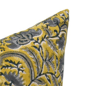 Square block print pillow cover made from Duck Canvas Cotton - KUNDANVAN - Fabdivine