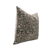 Pure Linen block print designer boho pillow/cushion cover - MAHALAKSHMI - Fabdivine