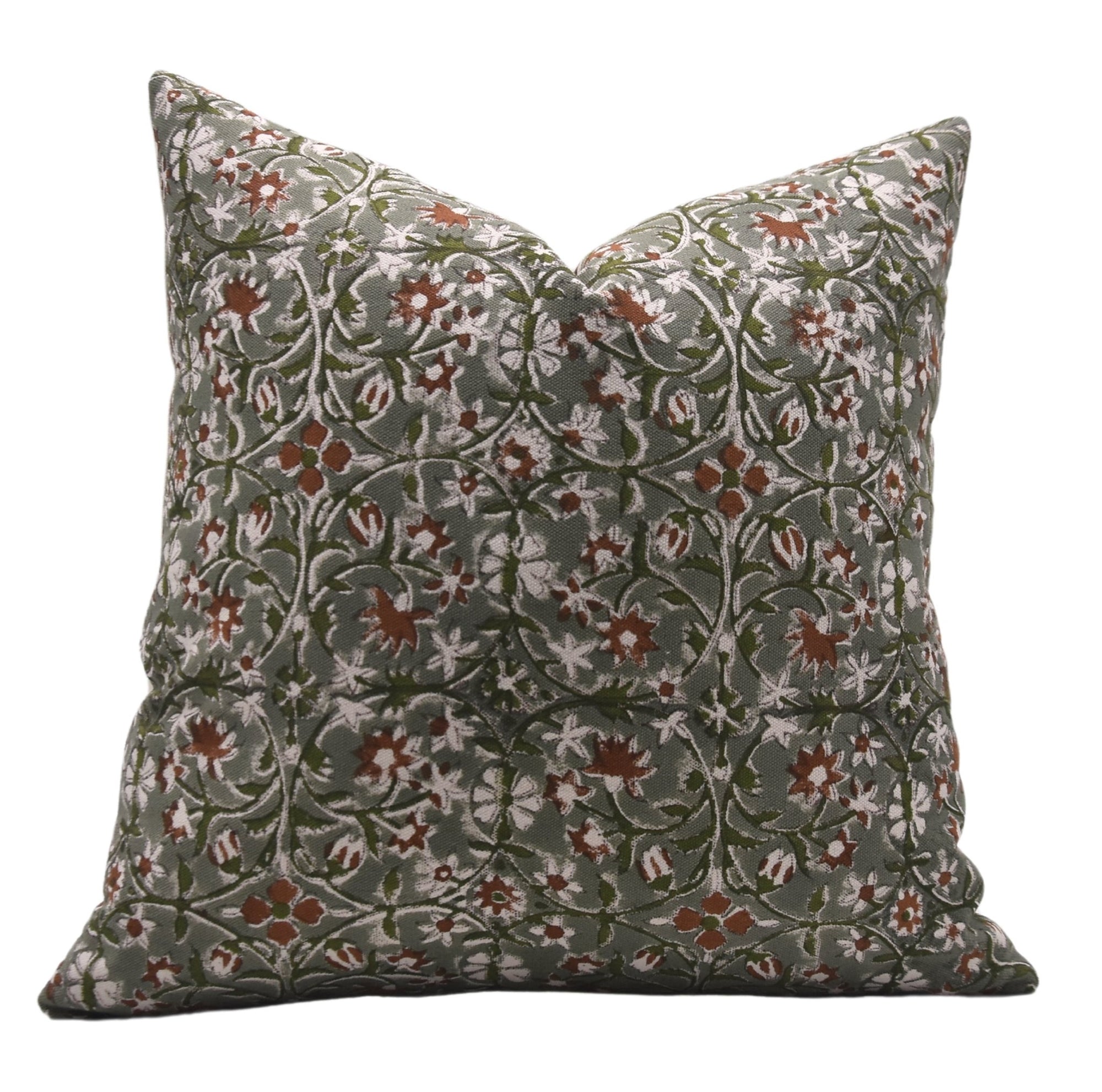 Pure Linen block print designer boho pillow/cushion cover - MAHALAKSHMI - Fabdivine