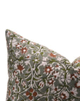 Pure Linen block print designer boho pillow/cushion cover - MAHALAKSHMI - Fabdivine