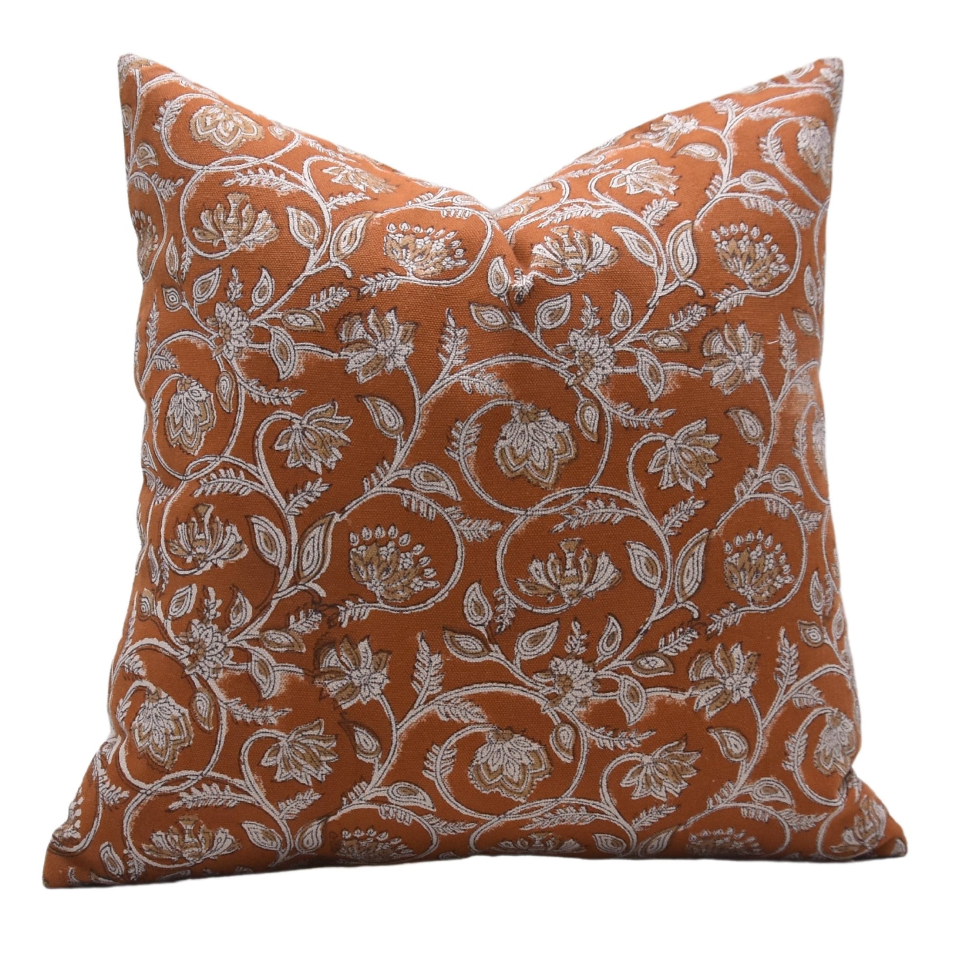 Block Print Cotton Pillow Cover - SARASWATI - Fabdivine