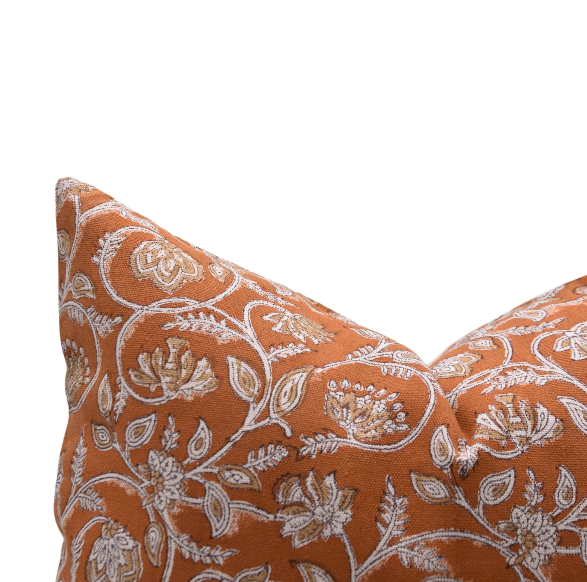 Block Print Cotton Pillow Cover - SARASWATI - Fabdivine