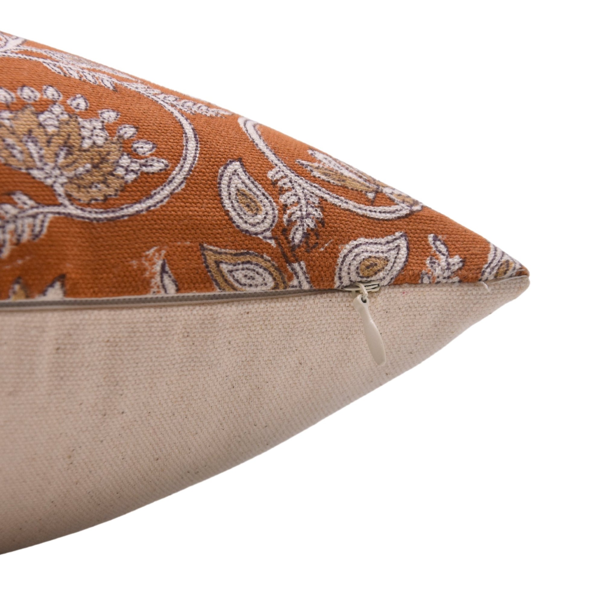 Block Print Cotton Pillow Cover - SARASWATI - Fabdivine