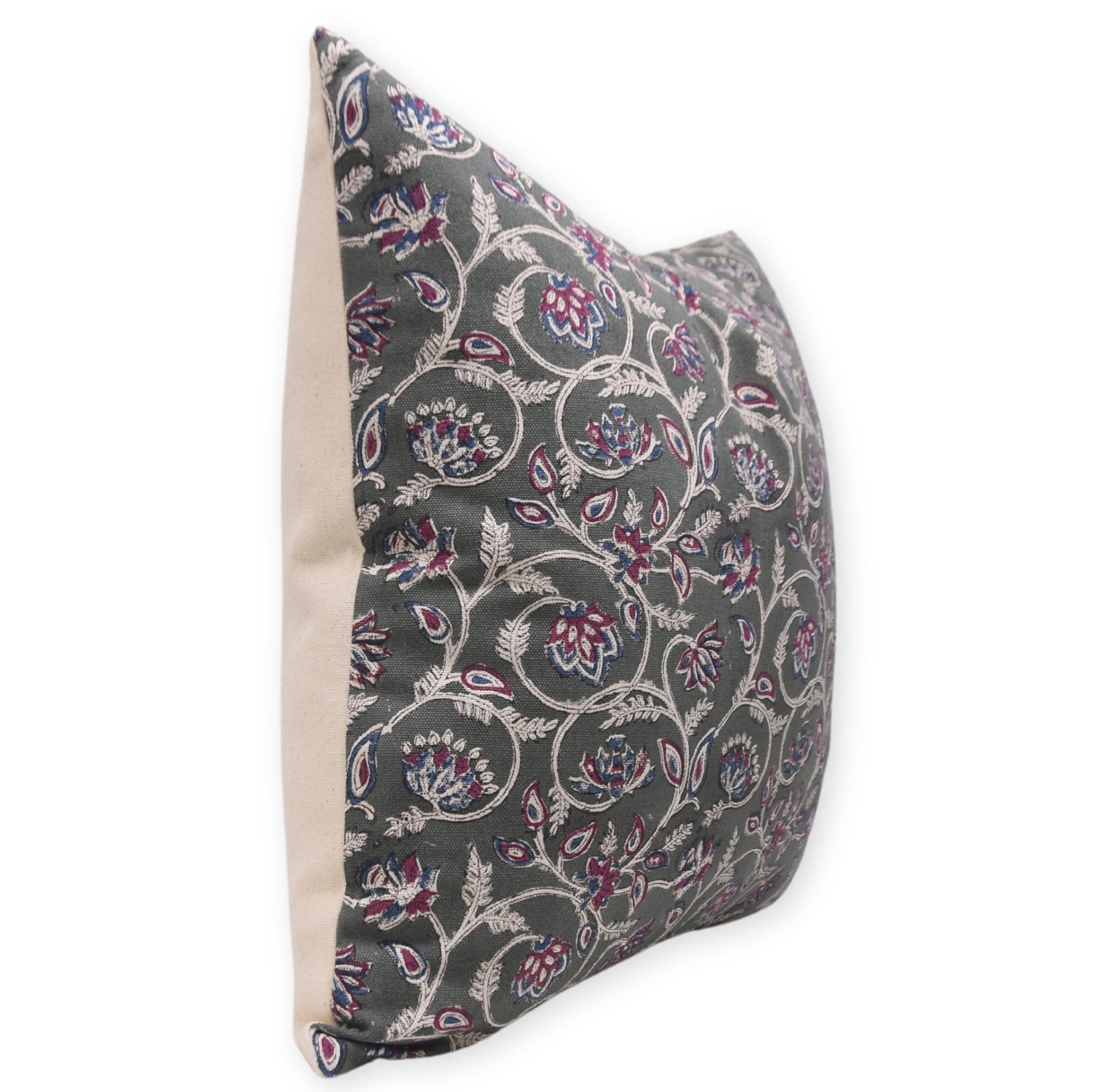 Duck Canvas Cotton boho pillow/cushion cover - SARASWATI - Fabdivine