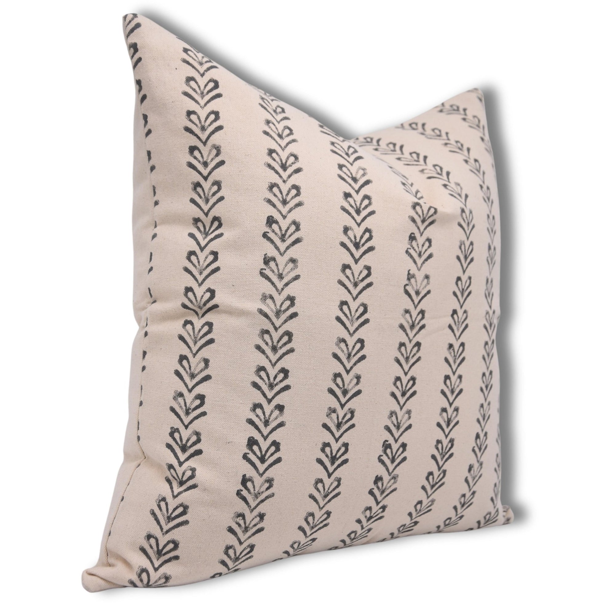 Block print pillow cover for sofa or bed made from Duck Canvas Cotton with a tribal design. - Fabdivine