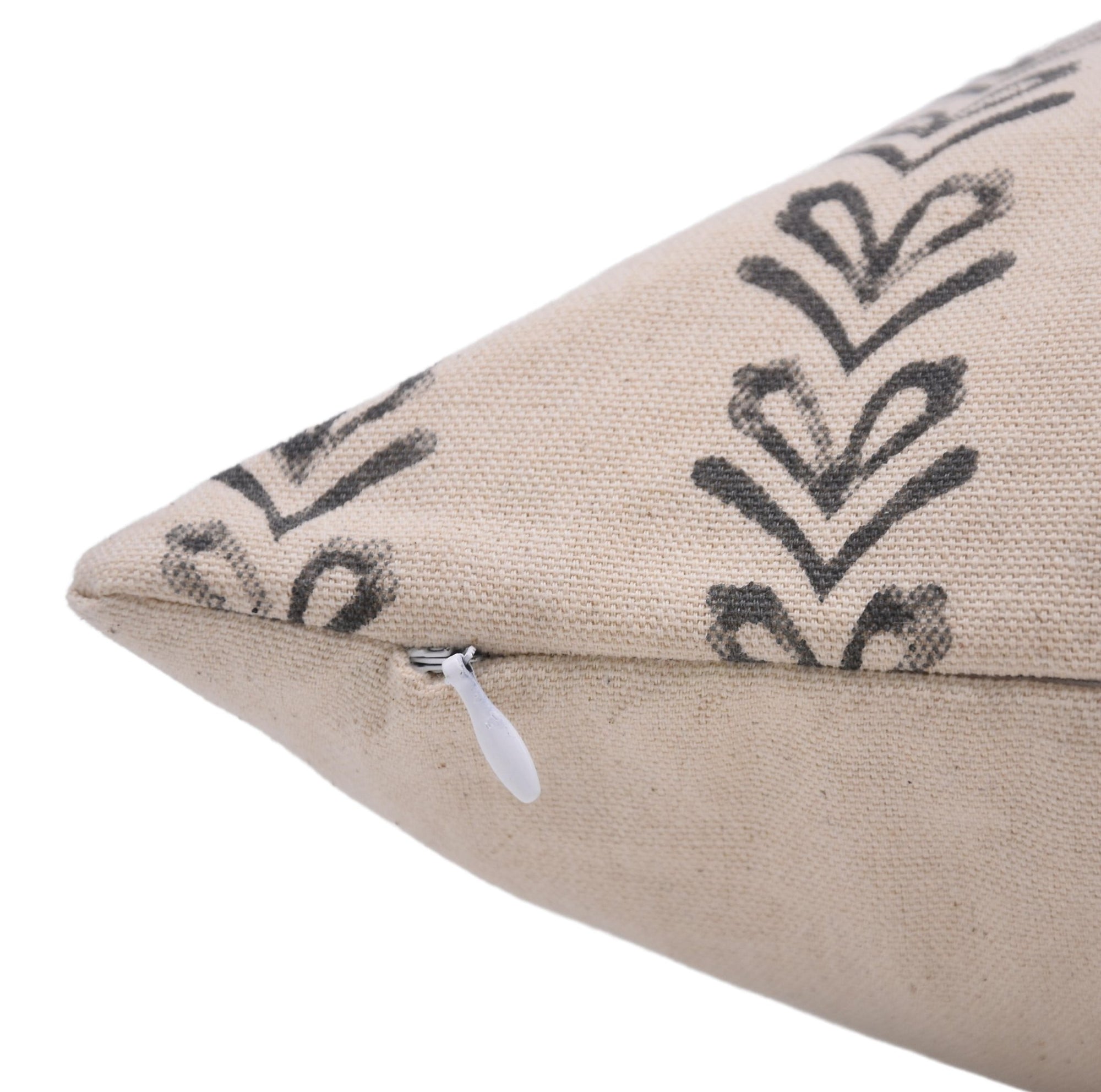 Block print pillow cover for sofa or bed made from Duck Canvas Cotton with a tribal design. - Fabdivine