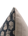 Boho pillow/cushion cover in Duck Canvas Cotton with block print design - TULSI BUTI - Fabdivine