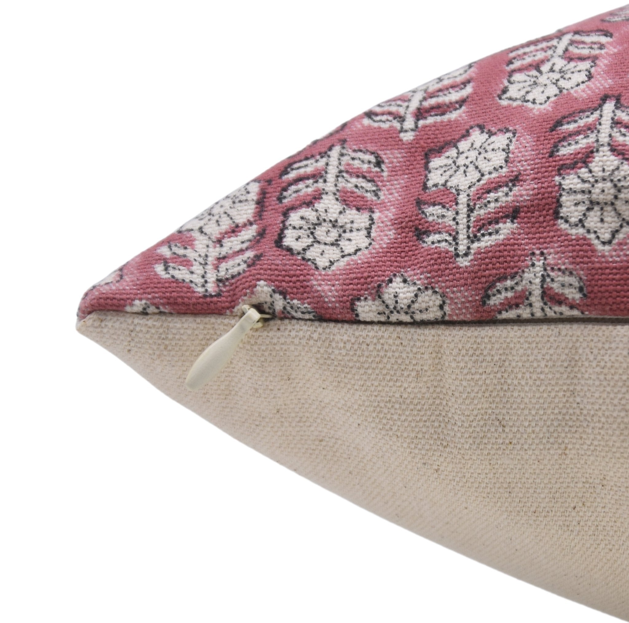 Square/Lumber block print pillow cover- duck canvas cotton- TULSI BUTI - Fabdivine