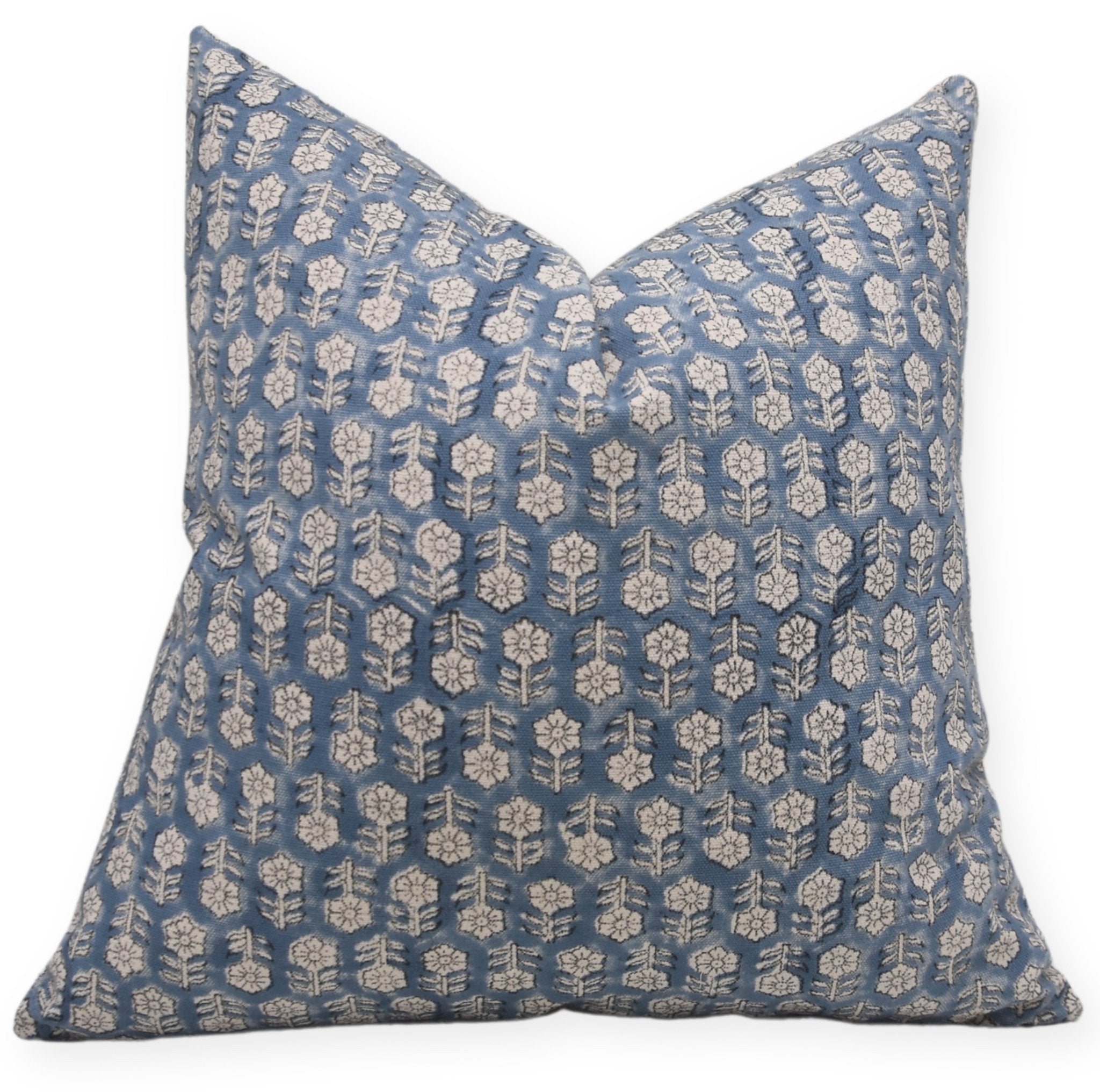 TULSI BUTI Hand Block Print Duck Canvas Cotton pillow cover - Fabdivine