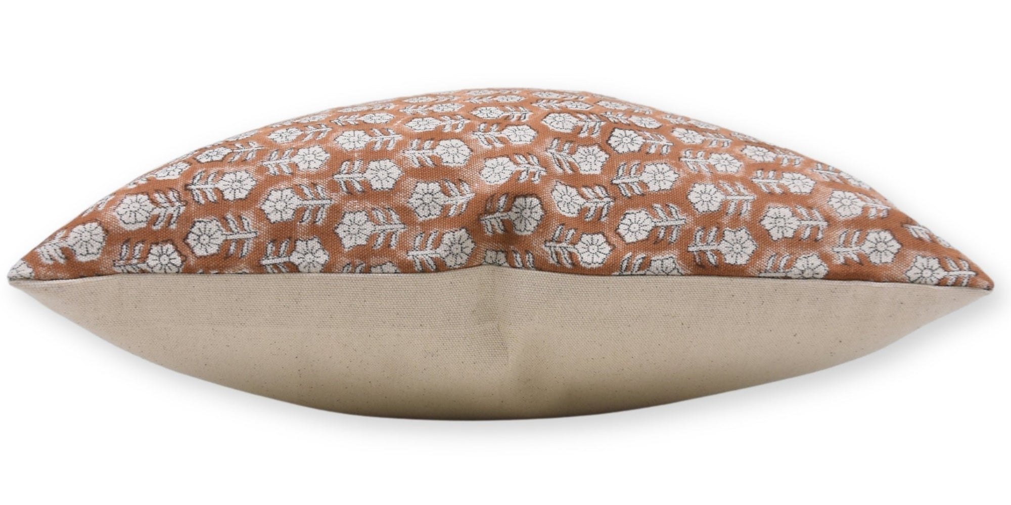 Duck canvas boho pillow cover with block print design - TULSI BUTI - Fabdivine