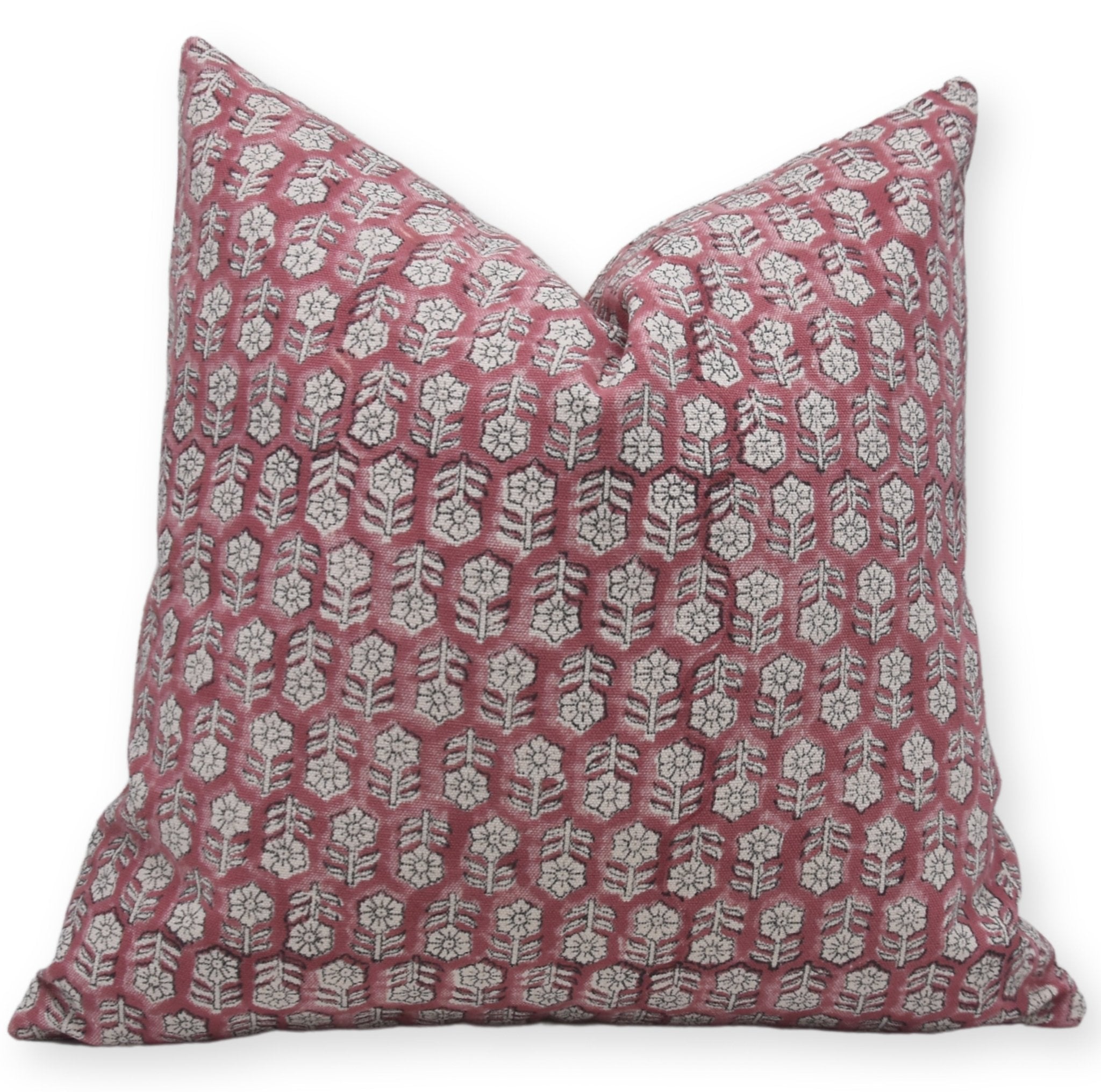 Lumber block print pillow cover- duck canvas cotton- TULSI BUTI - Fabdivine