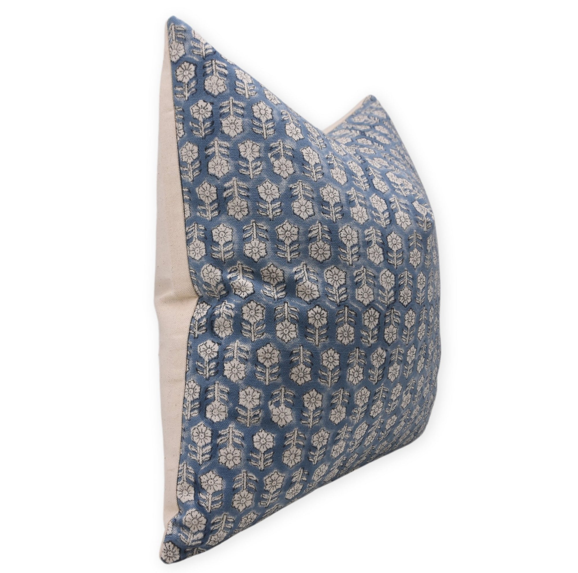 TULSI BUTI Hand Block Print Duck Canvas Cotton pillow cover - Fabdivine