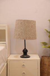 Block print drum lampshade - Jarul - Fabdivine