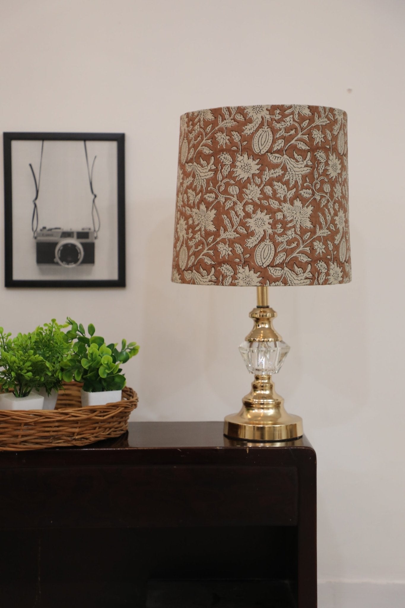 Block print drum lampshade - Manikarnika - Fabdivine