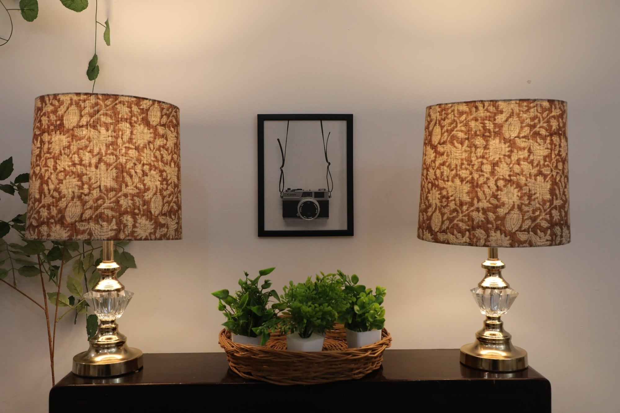 Block print drum lampshade - Manikarnika - Fabdivine