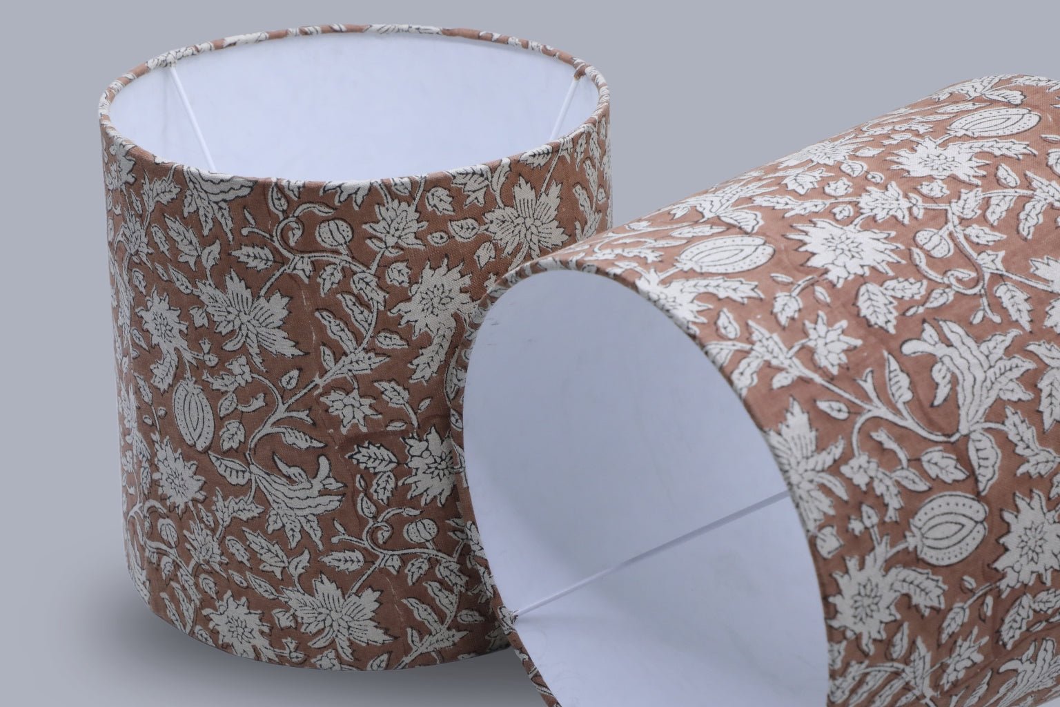 Block print drum lampshade - Manikarnika - Fabdivine