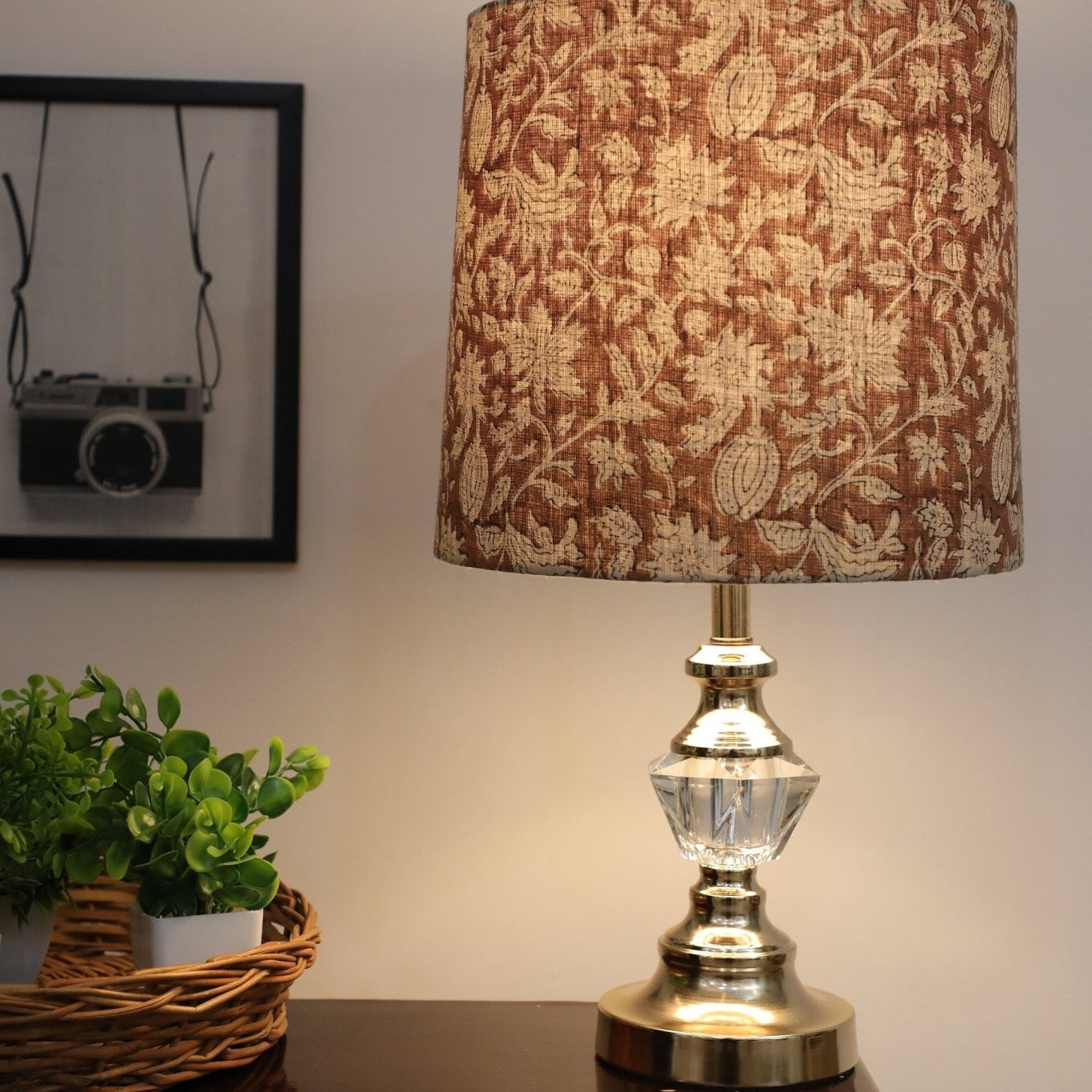 Block print drum lampshade - Manikarnika - Fabdivine