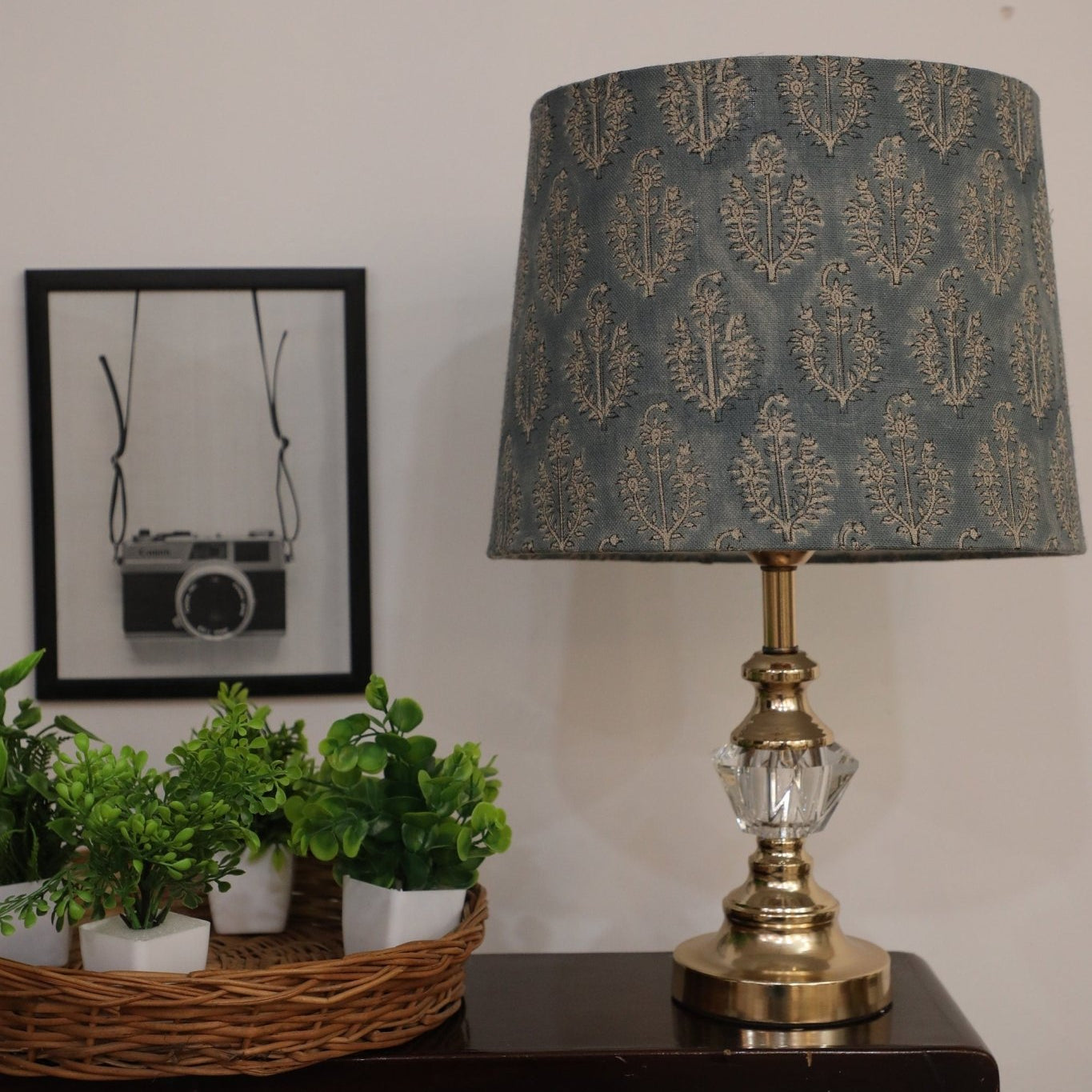 Block print drum lampshade - Neel Gagan - Fabdivine