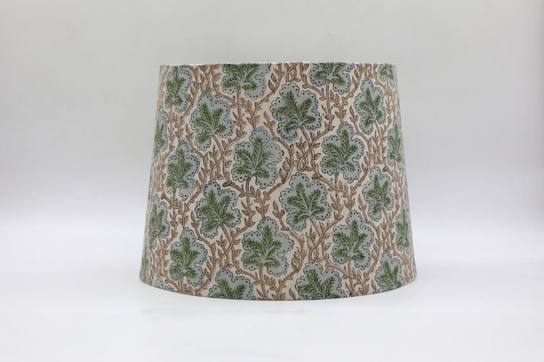 Block print drum lampshade - Pushpsamhita - Fabdivine