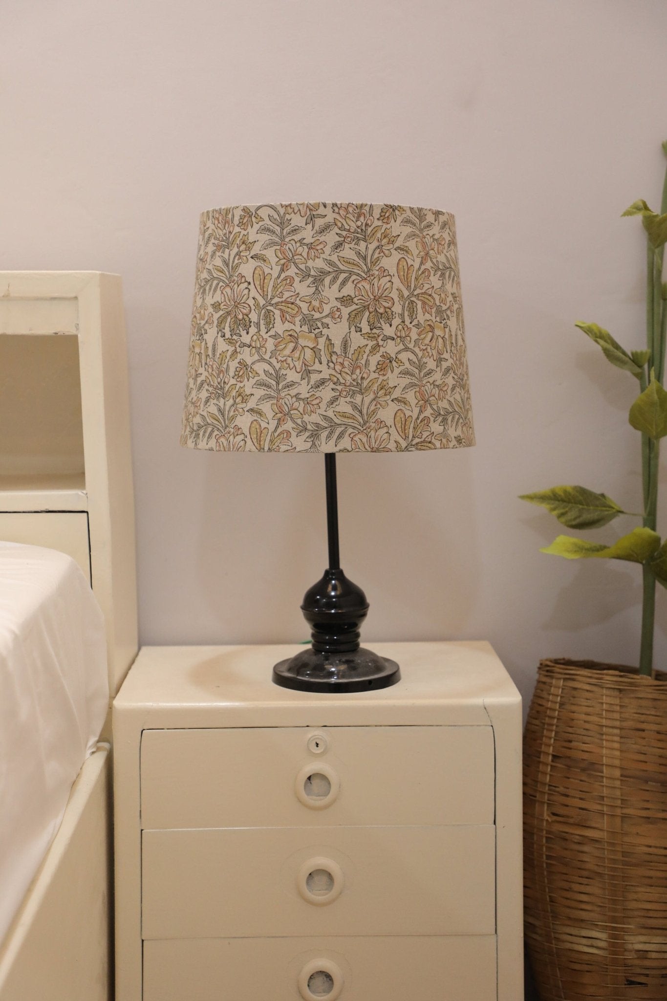 Block print drum lampshade - Qudrat - Fabdivine