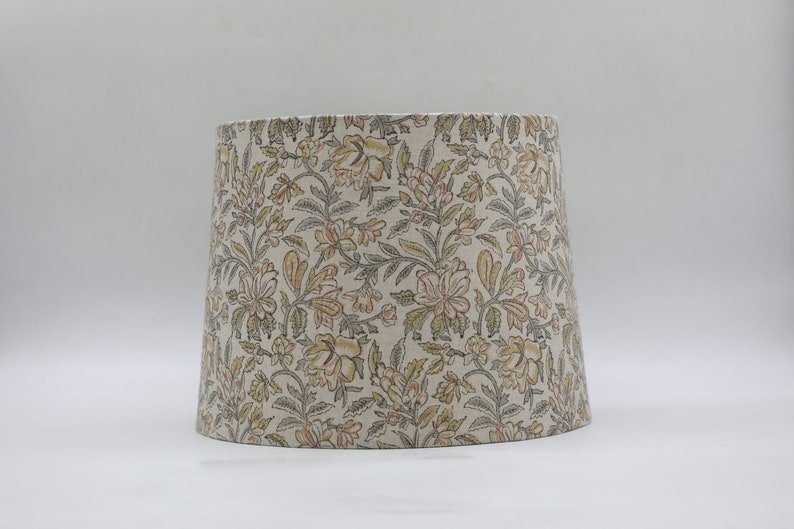 Block print drum lampshade - Qudrat - Fabdivine