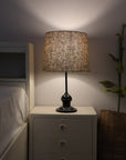 Block print drum lampshade - Qudrat - Fabdivine