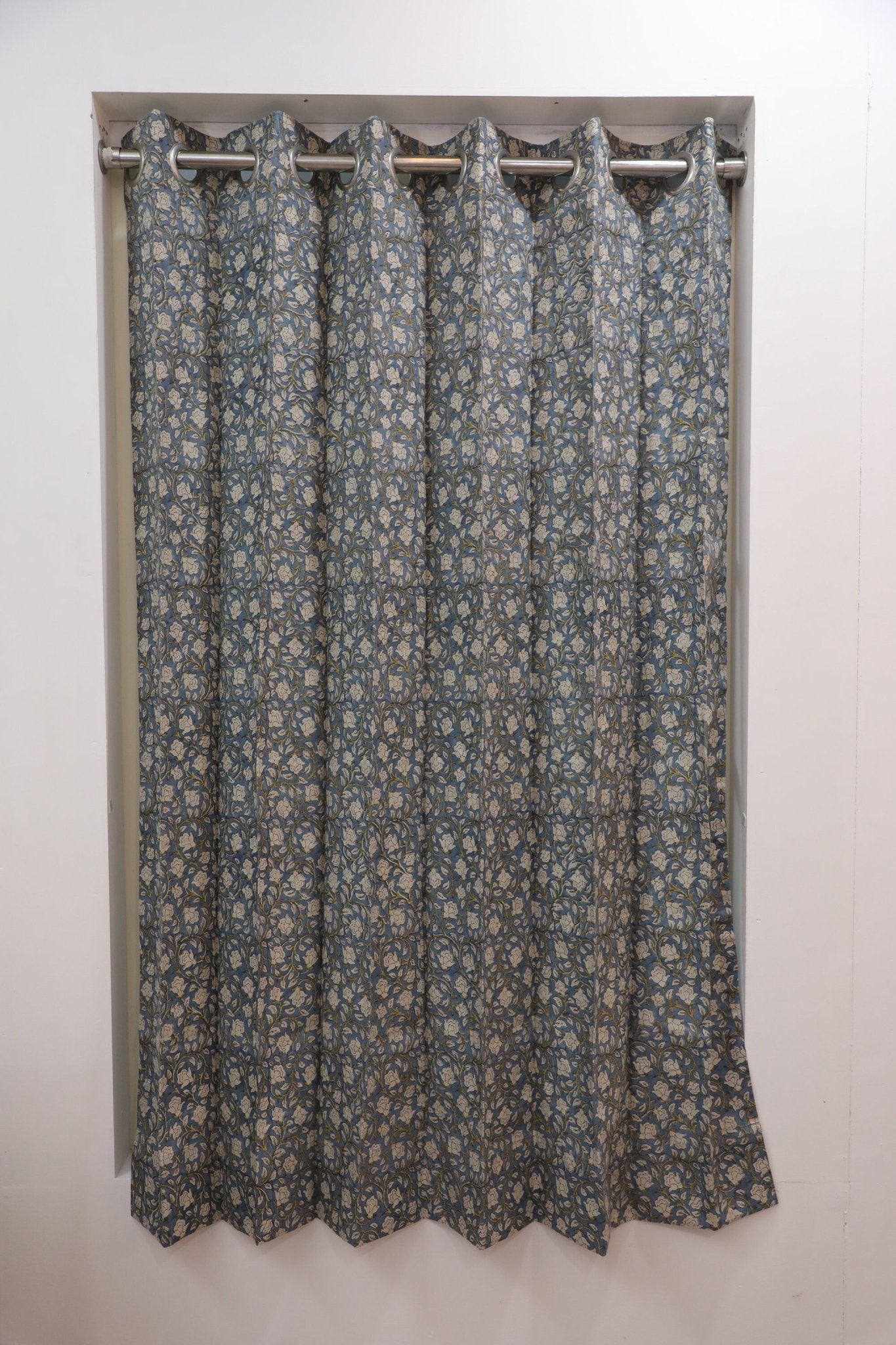 Block Print Floral Curtain: AMRITVELA - Fabdivine