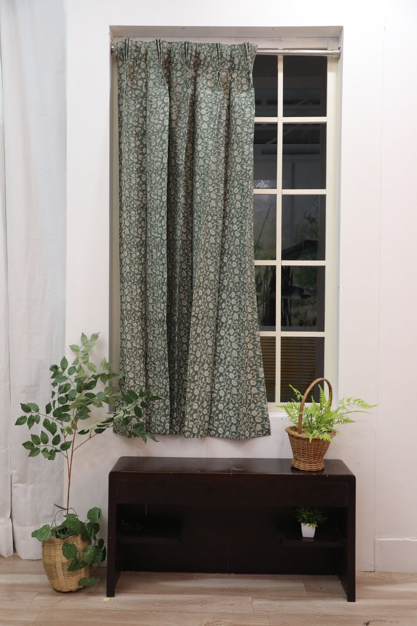 Block Print Floral Curtain: HIMACHAL - Fabdivine