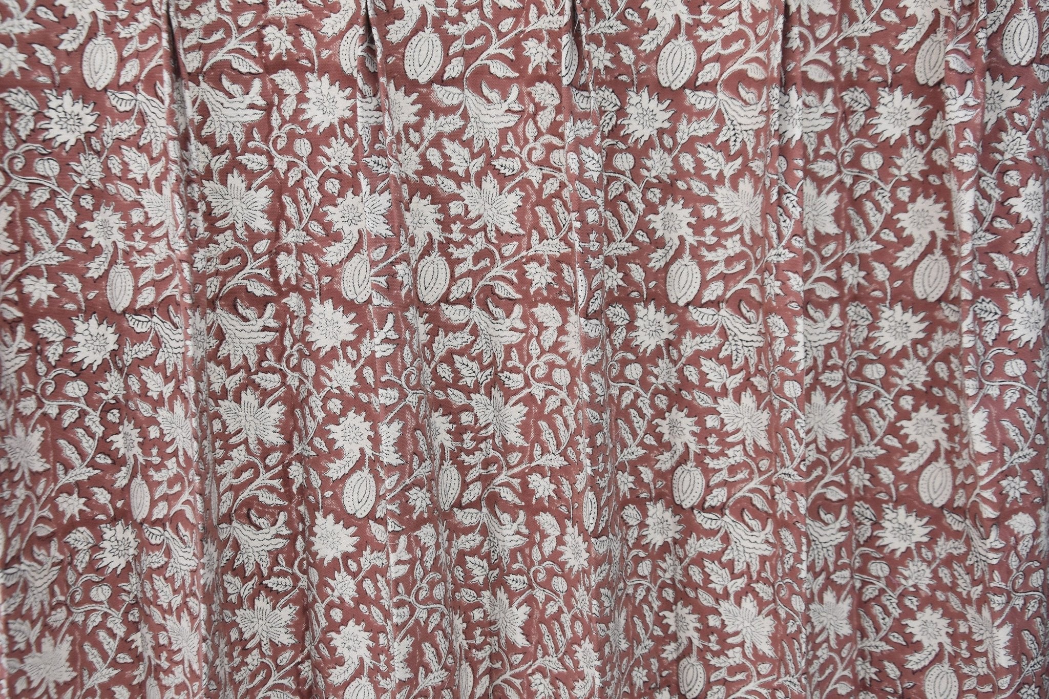 Block Print Floral Curtain: MANIKARNIKA - Fabdivine