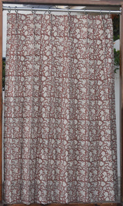 Block Print Floral Curtain: MANIKARNIKA - Fabdivine