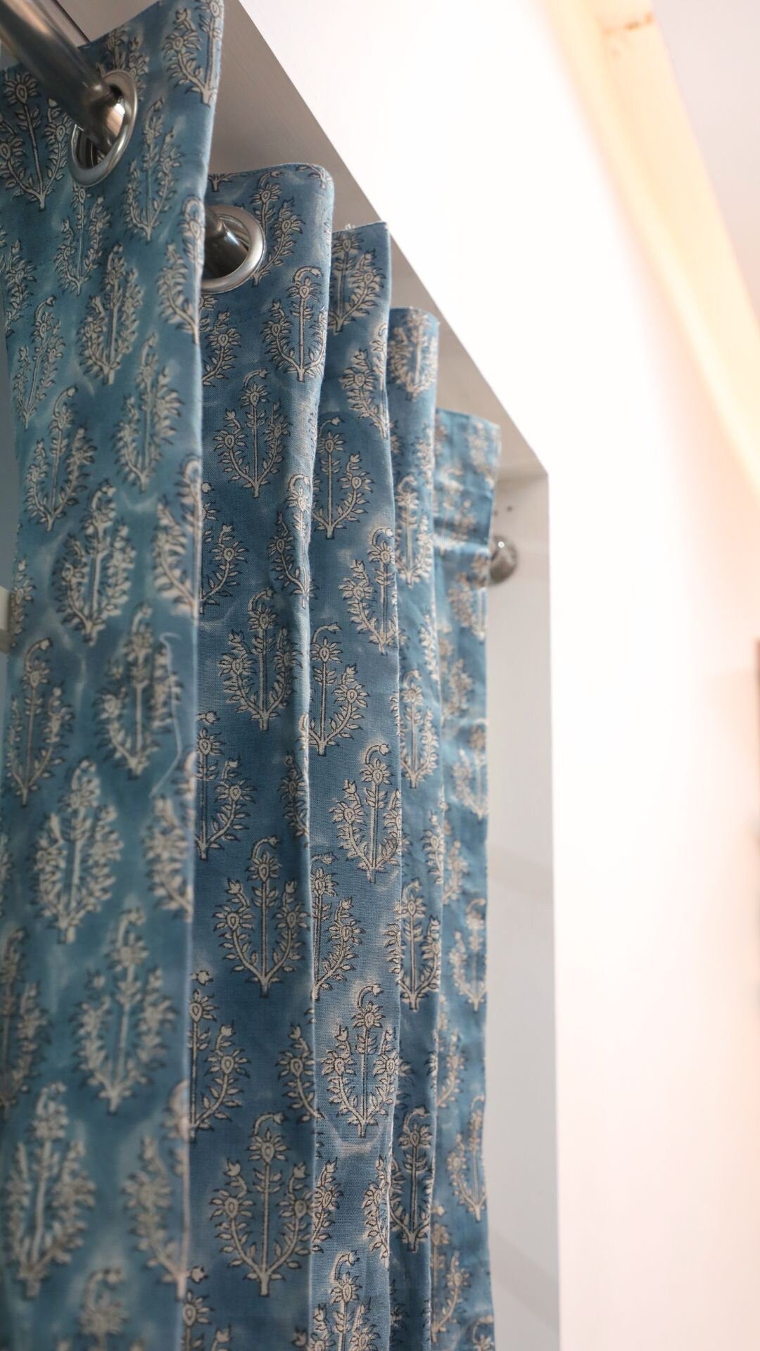 Block Print Floral Curtain: NEEL GAGAN - Fabdivine