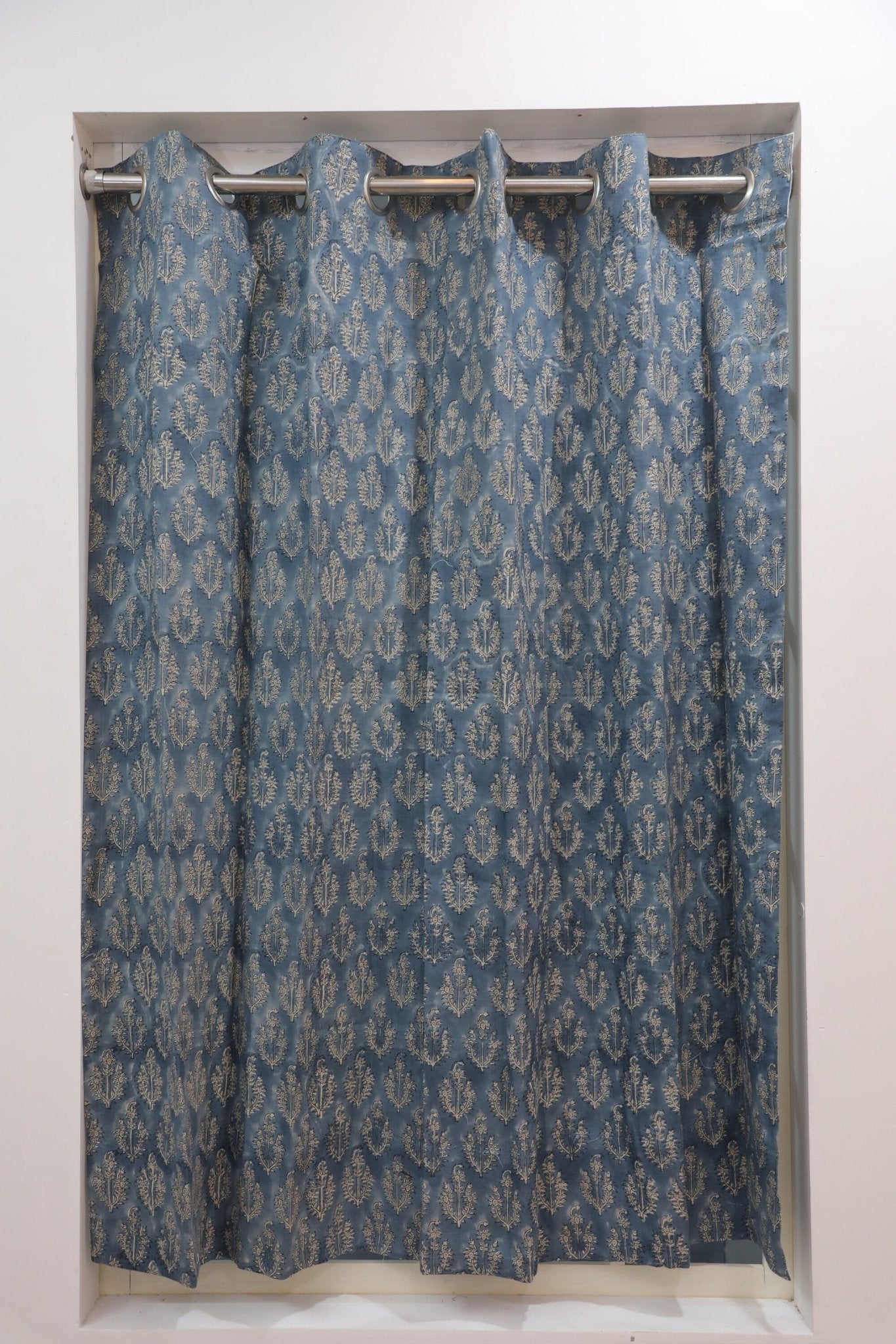 Block Print Floral Curtain: NEEL GAGAN - Fabdivine