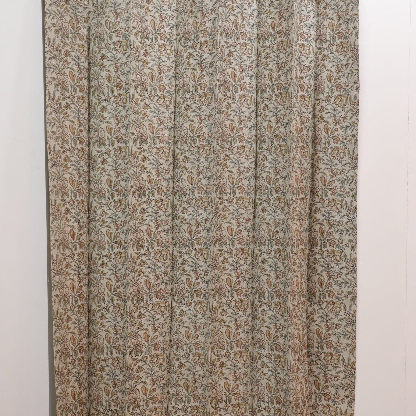 Block Print Floral Curtain: QUDRAT - Fabdivine