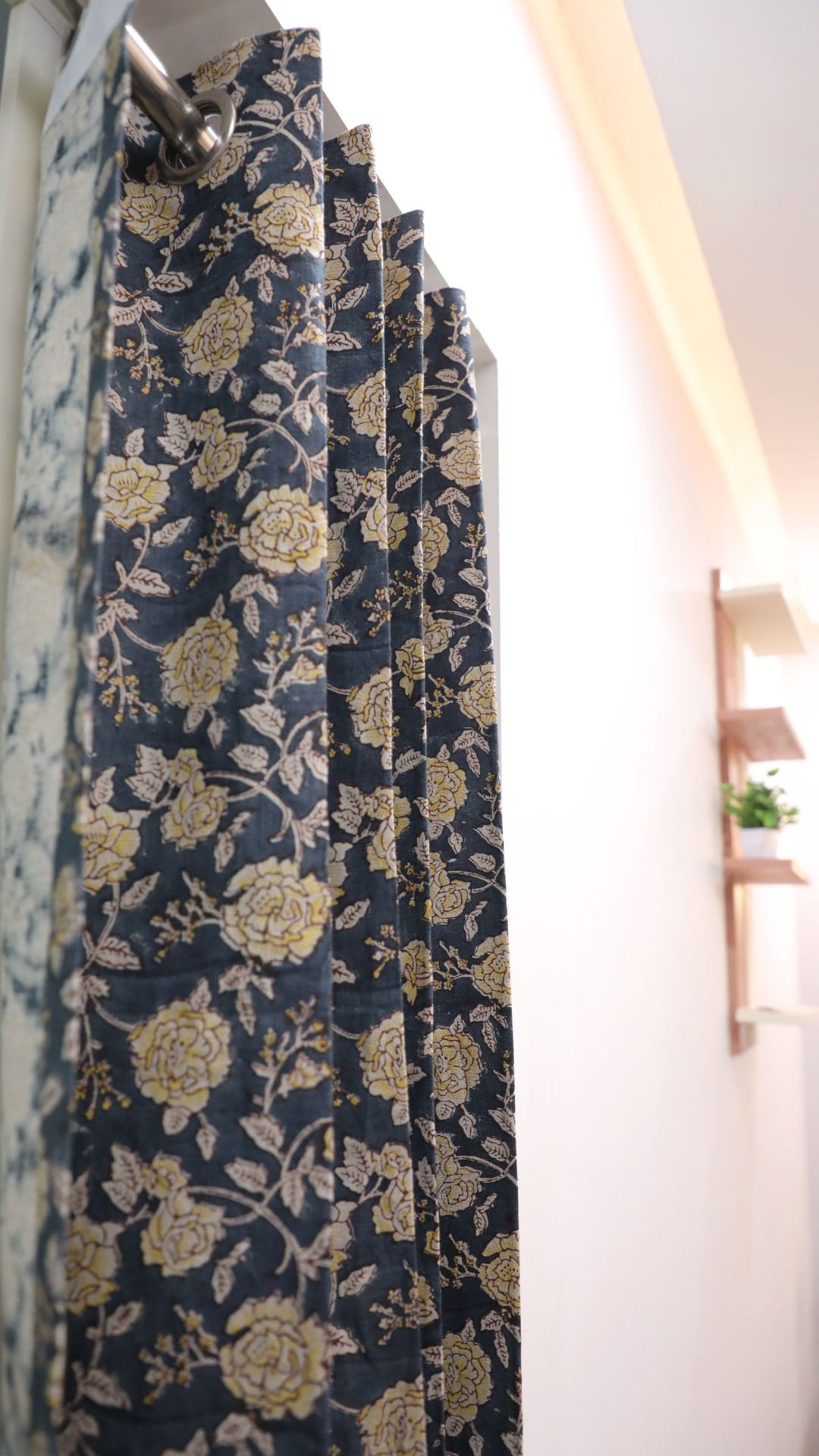 Block Print Floral Curtain: RAMESHWARAM - Fabdivine