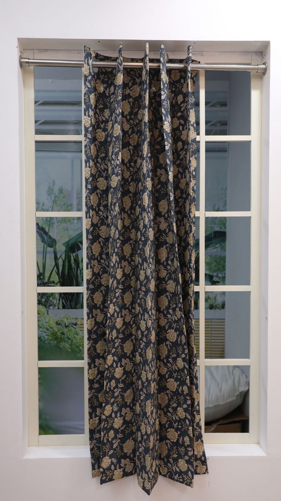 Block Print Floral Curtain: RAMESHWARAM - Fabdivine