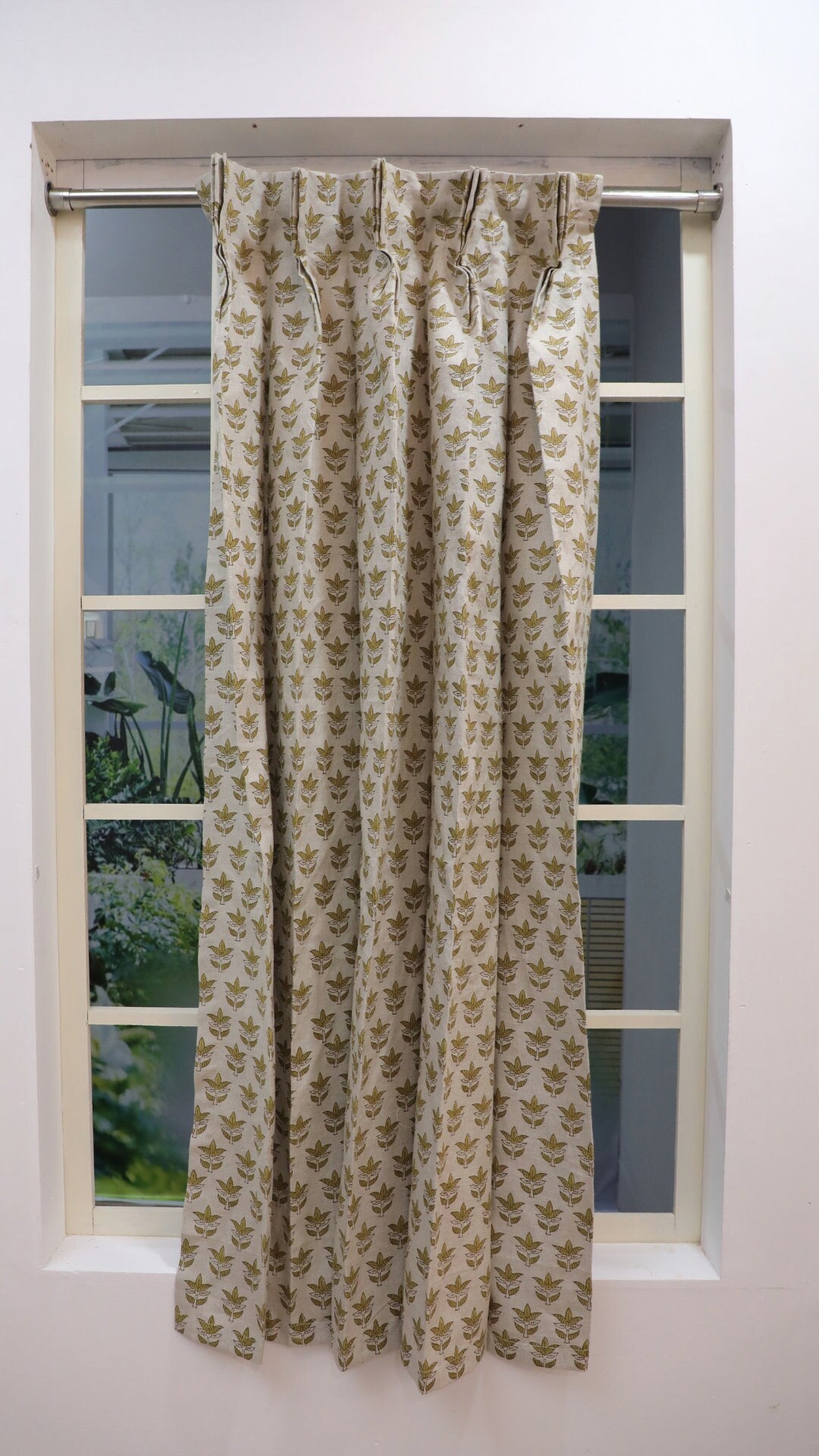 Block Print Floral Curtain: SAAT PATTI - Fabdivine