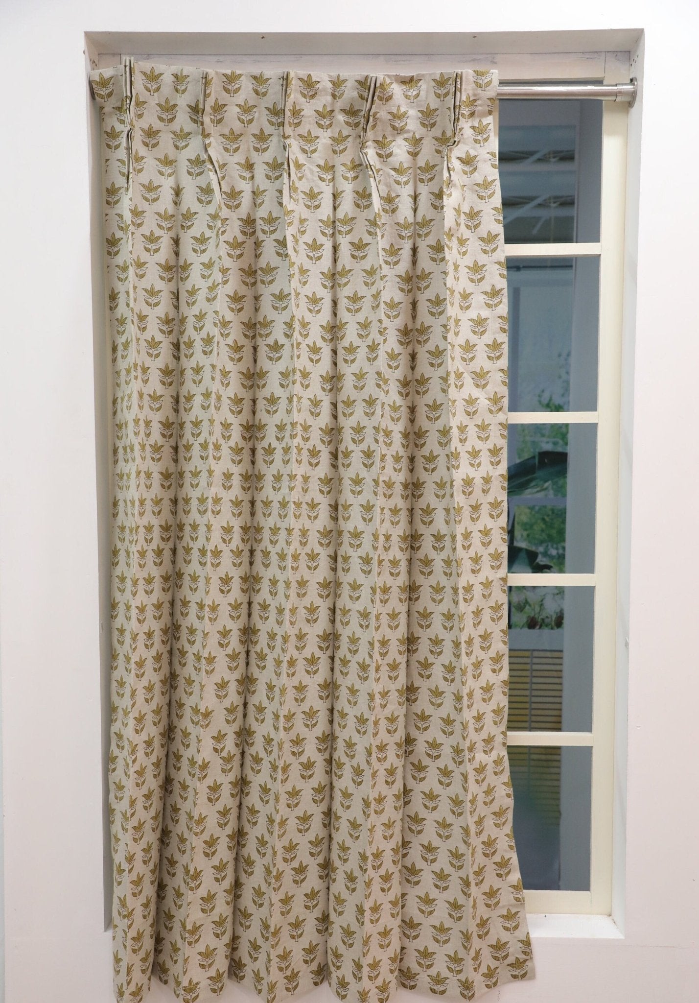 Block Print Floral Curtain: SAAT PATTI - Fabdivine