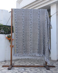 BLOCK PRINT HANDWOVEN THROW - ALIA - Fabdivine