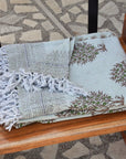 BLOCK PRINT HANDWOVEN THROW - ANAR - Fabdivine