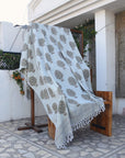 BLOCK PRINT HANDWOVEN THROW - ANAR - Fabdivine