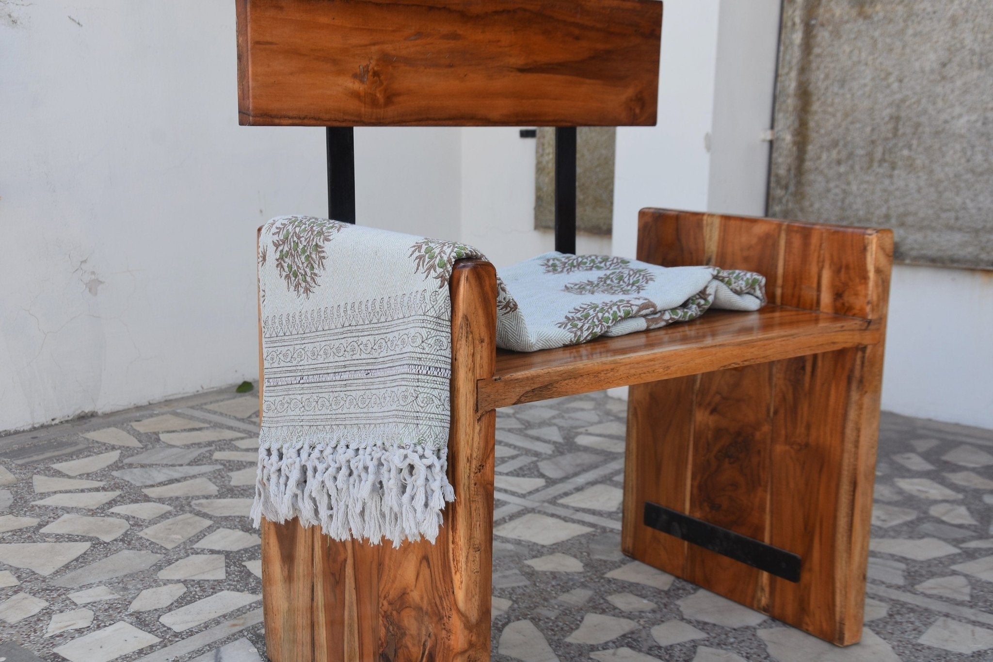 BLOCK PRINT HANDWOVEN THROW - ANAR - Fabdivine